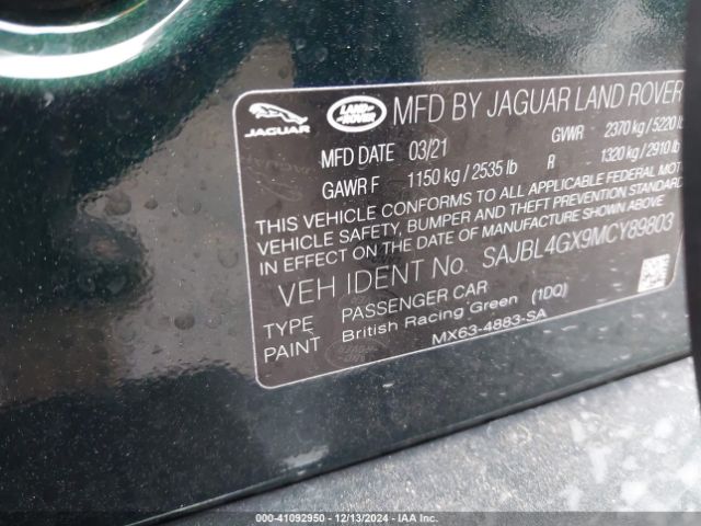 Photo 8 VIN: SAJBL4GX9MCY89803 - JAGUAR XF 