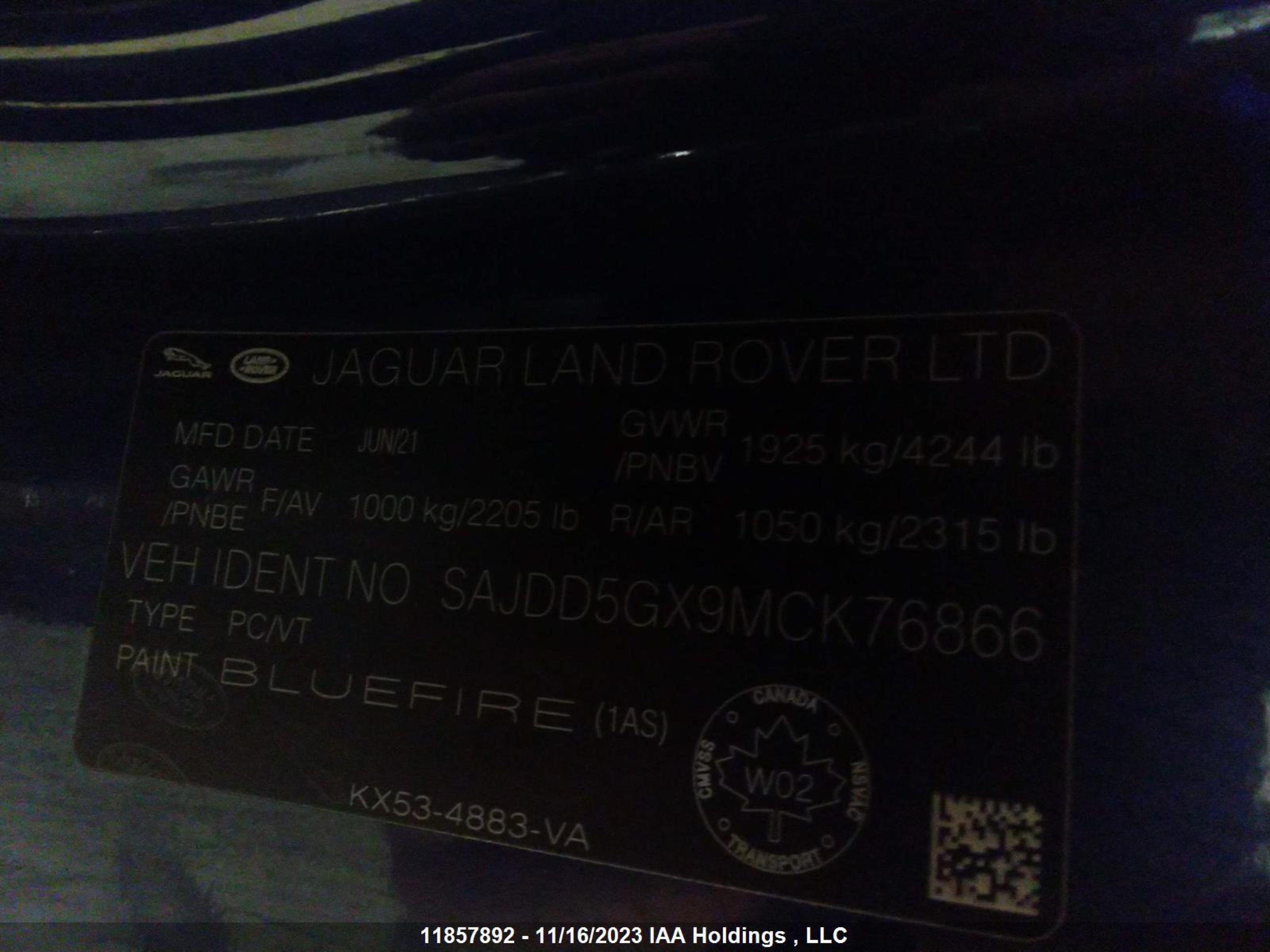 Photo 8 VIN: SAJDD5GX9MCK76866 - JAGUAR F-TYPE 