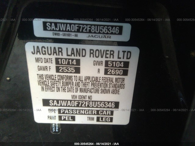 Photo 8 VIN: SAJWA0F72F8U56346 - JAGUAR XF 