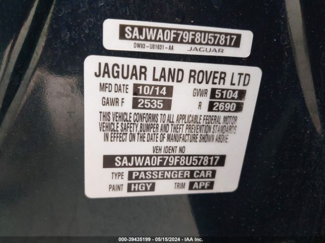 Photo 8 VIN: SAJWA0F79F8U57817 - JAGUAR XF 