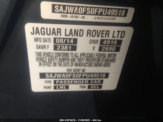 Photo 8 VIN: SAJWA0FS0FPU49518 - JAGUAR XF 