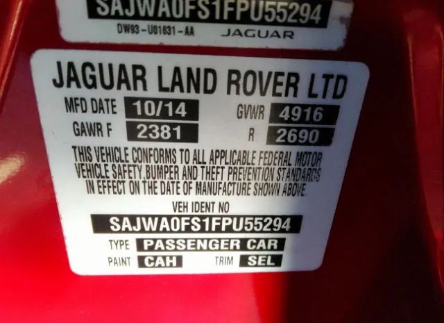 Photo 8 VIN: SAJWA0FS1FPU55294 - JAGUAR XF 