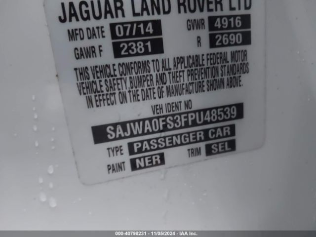 Photo 8 VIN: SAJWA0FS3FPU48539 - JAGUAR XF 