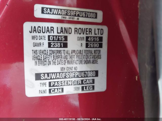 Photo 8 VIN: SAJWA0FS9FPU67080 - JAGUAR XF 