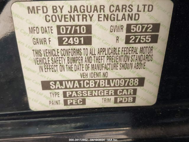 Photo 8 VIN: SAJWA1CB7BLV09788 - JAGUAR XJ 