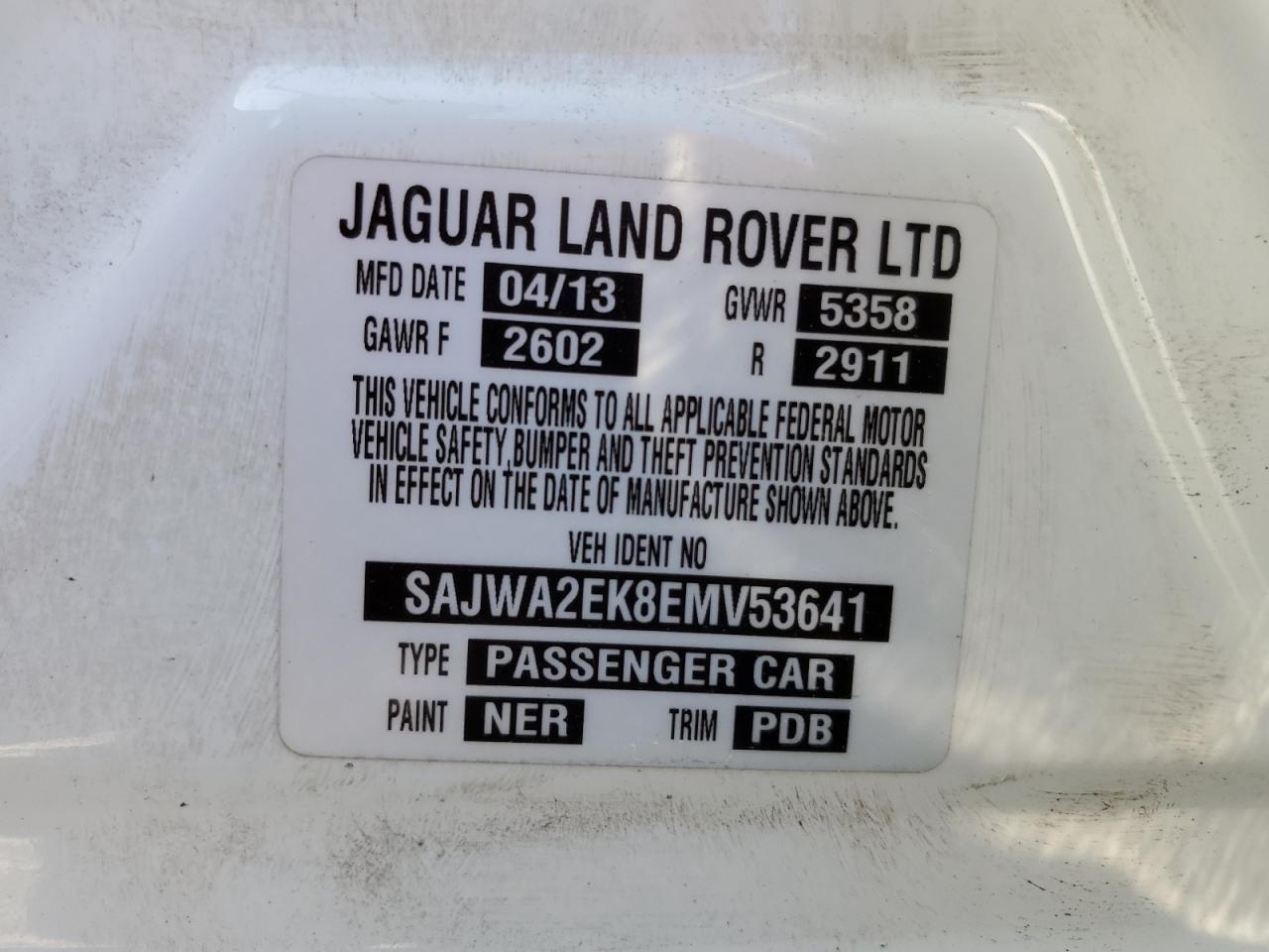 Photo 11 VIN: SAJWA2EK8EMV53641 - JAGUAR XJR 