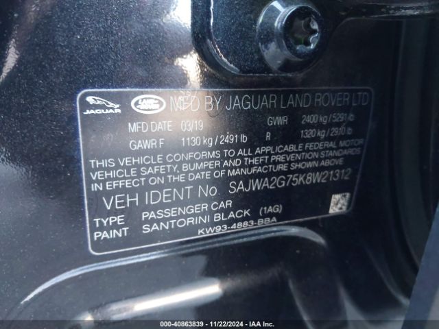 Photo 8 VIN: SAJWA2G75K8W21312 - JAGUAR XJ 