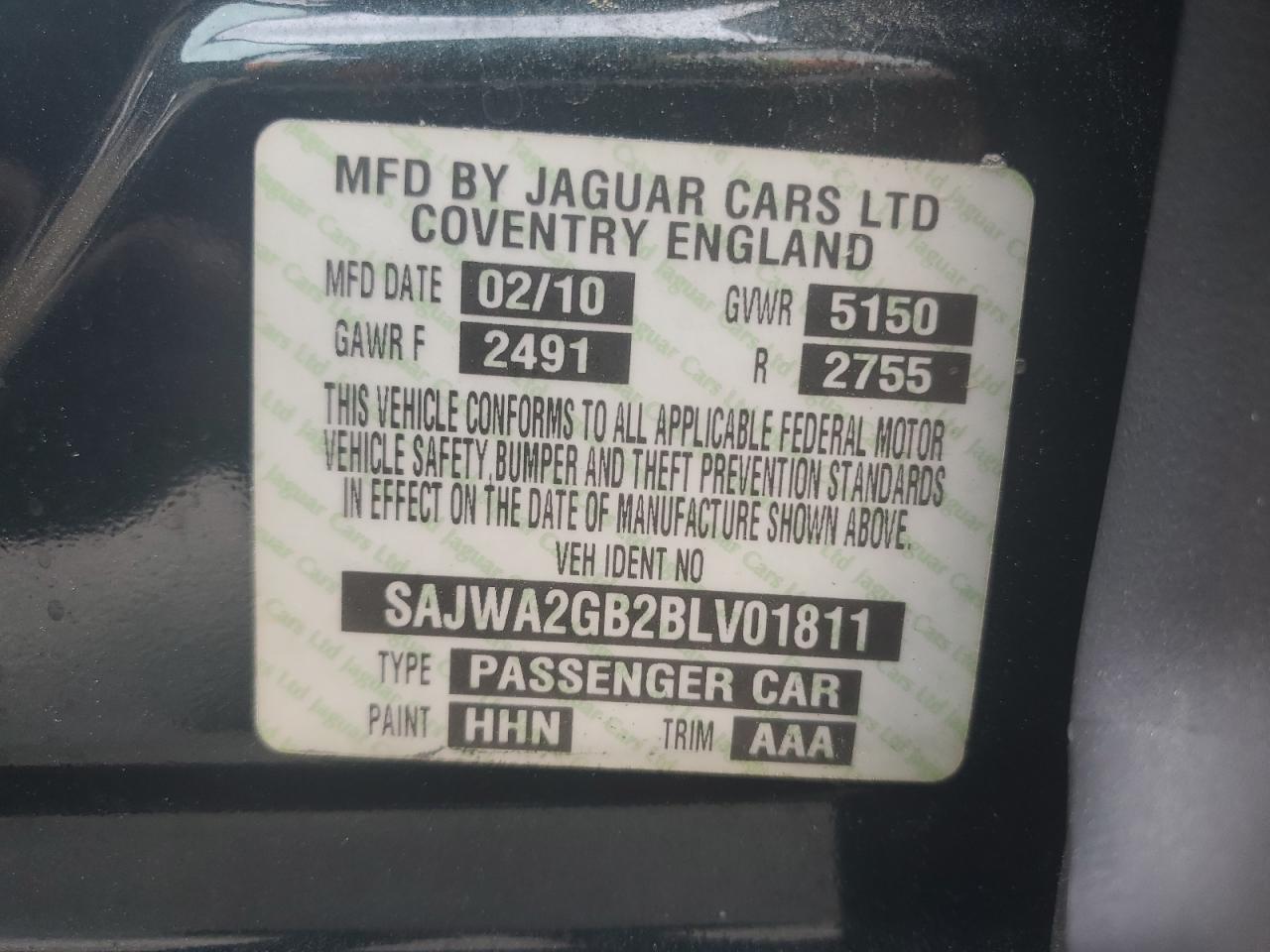 Photo 11 VIN: SAJWA2GB2BLV01811 - JAGUAR XJ 