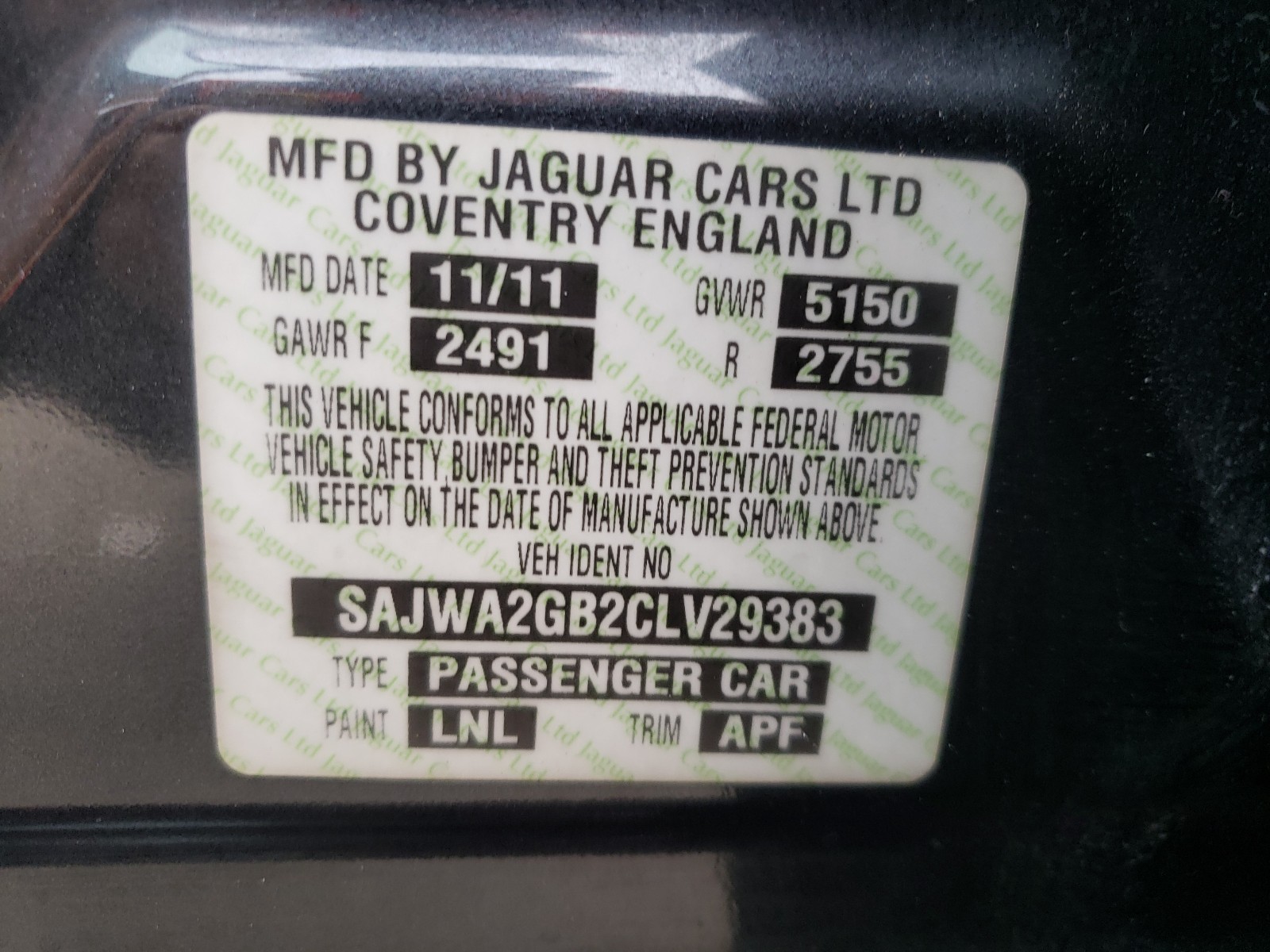 Photo 9 VIN: SAJWA2GB2CLV29383 - JAGUAR XJL 