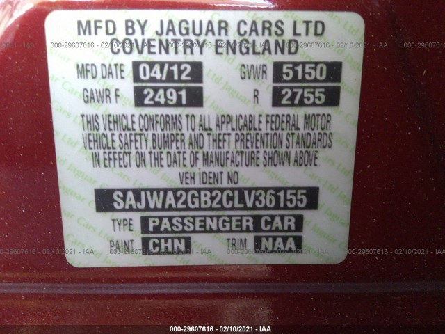 Photo 8 VIN: SAJWA2GB2CLV36155 - JAGUAR XJ 