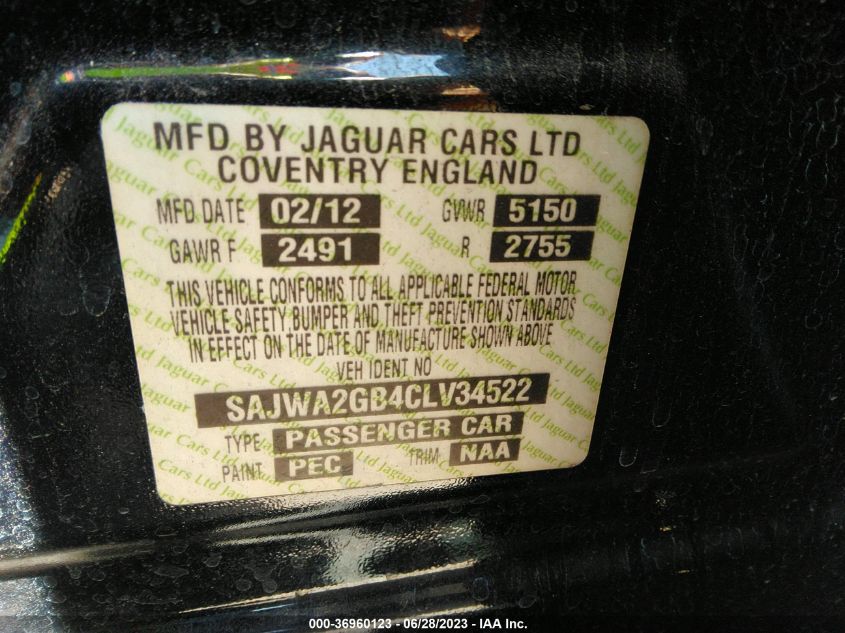 Photo 8 VIN: SAJWA2GB4CLV34522 - JAGUAR XJ 