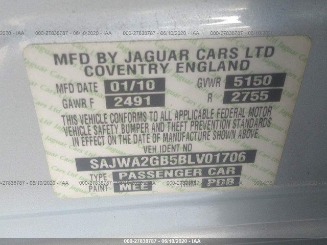 Photo 8 VIN: SAJWA2GB5BLV01706 - JAGUAR XJ 