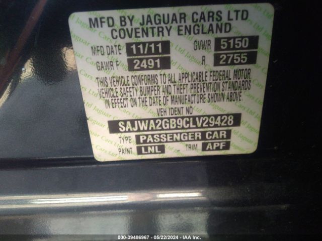 Photo 8 VIN: SAJWA2GB9CLV29428 - JAGUAR XJ 