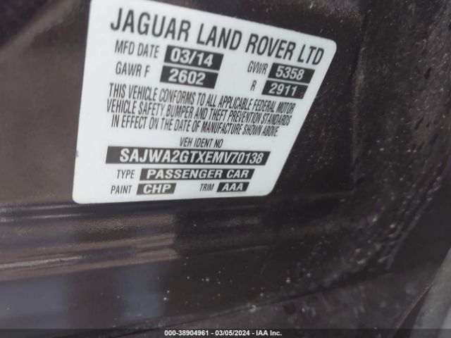 Photo 8 VIN: SAJWA2GTXEMV70138 - JAGUAR XJ 