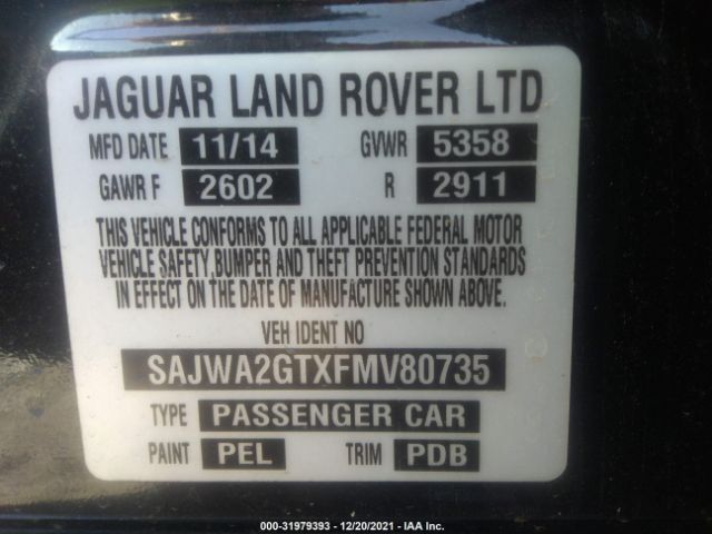 Photo 8 VIN: SAJWA2GTXFMV80735 - JAGUAR XJ 