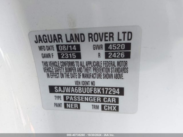 Photo 8 VIN: SAJWA6BU0F8K17294 - JAGUAR F-TYPE 