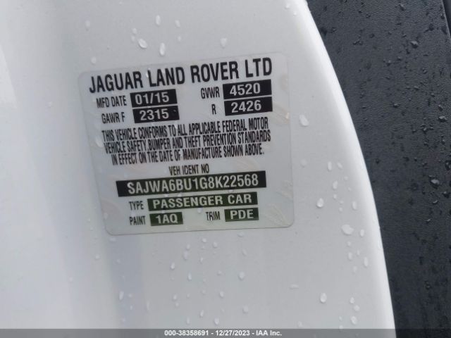 Photo 8 VIN: SAJWA6BU1G8K22568 - JAGUAR F-TYPE 