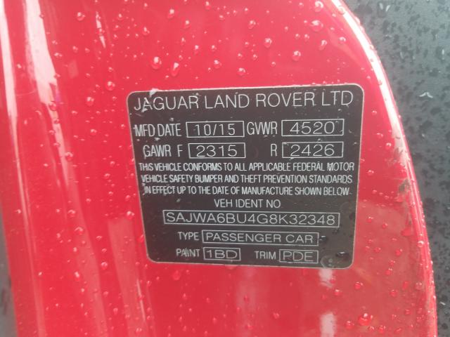 Photo 9 VIN: SAJWA6BU4G8K32348 - JAGUAR F-TYPE S 