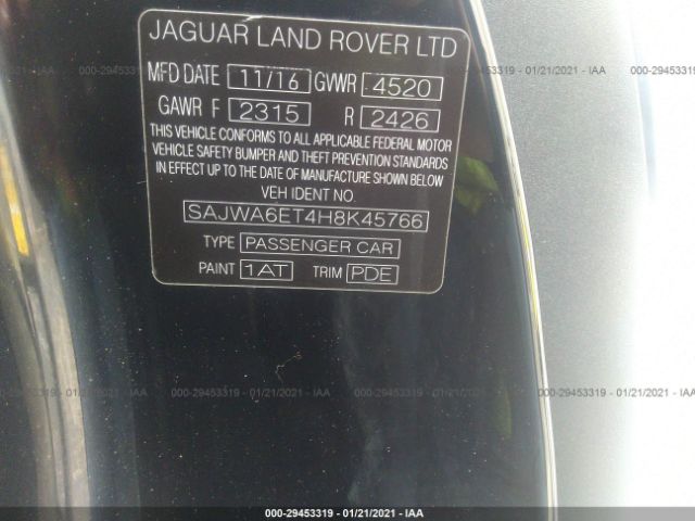 Photo 8 VIN: SAJWA6ET4H8K45766 - JAGUAR F-TYPE 