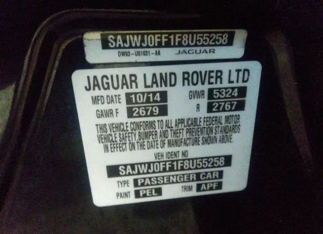 Photo 8 VIN: SAJWJ0FF1F8U55258 - JAGUAR XF 