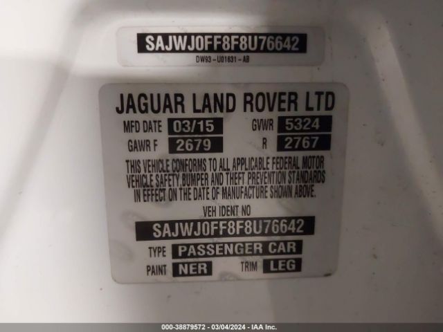 Photo 8 VIN: SAJWJ0FF8F8U76642 - JAGUAR XF 