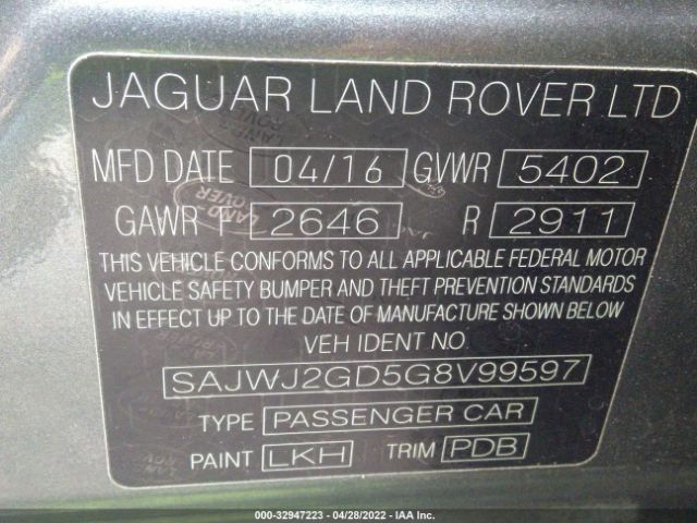 Photo 8 VIN: SAJWJ2GD5G8V99597 - JAGUAR XJ 