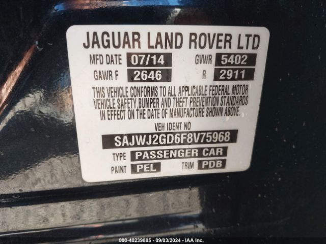 Photo 8 VIN: SAJWJ2GD6F8V75968 - JAGUAR XJ 