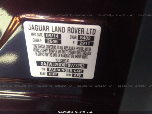 Photo 8 VIN: SAJWJ2GD8F8V77253 - JAGUAR XJ 