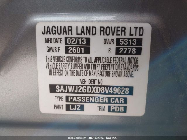 Photo 8 VIN: SAJWJ2GDXD8V49628 - JAGUAR XJ 