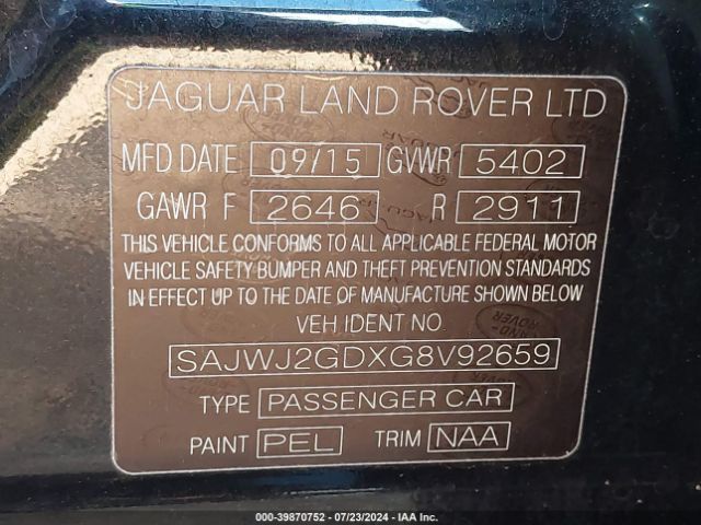 Photo 8 VIN: SAJWJ2GDXG8V92659 - JAGUAR XJ 