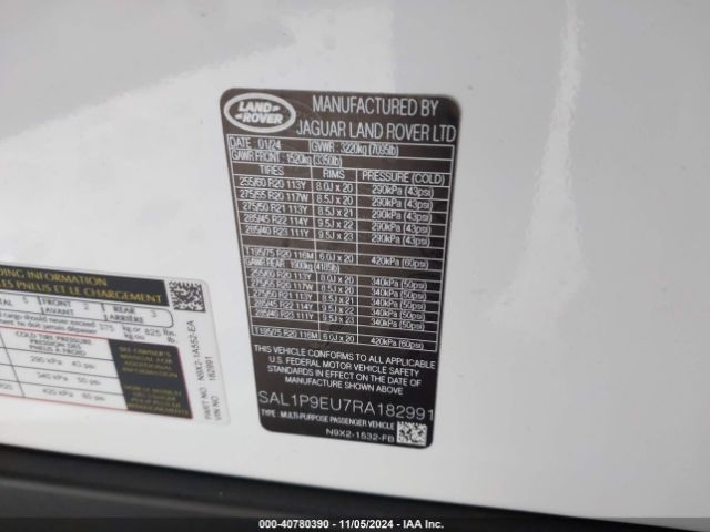 Photo 8 VIN: SAL1P9EU7RA182991 - LAND ROVER RANGE ROVER SPORT 