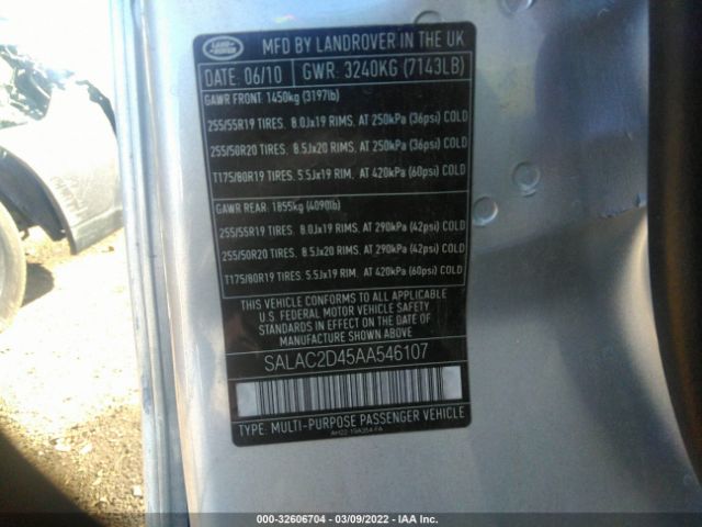 Photo 8 VIN: SALAC2D45AA546107 - LAND ROVER LR4 