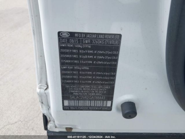 Photo 8 VIN: SALAC2V62GA788443 - LAND ROVER LR4 