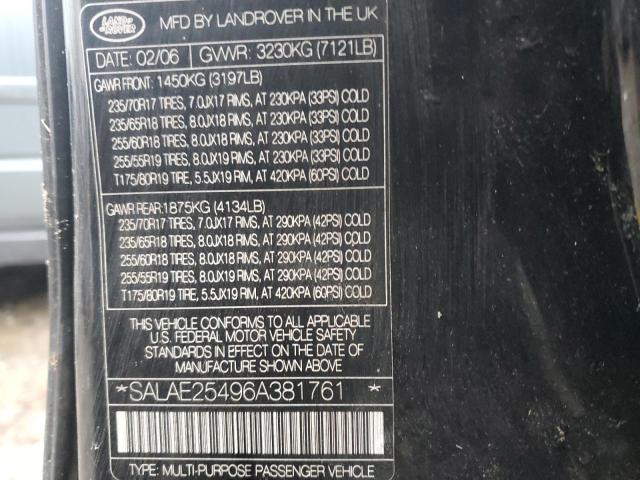 Photo 13 VIN: SALAE25496A381761 - LAND ROVER LR3 