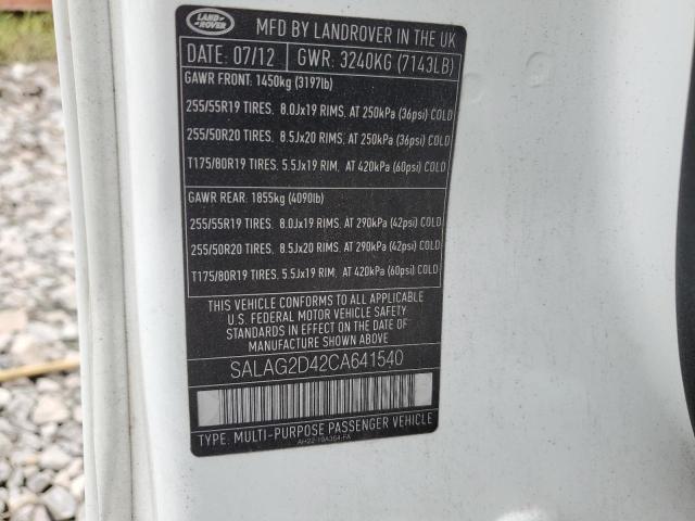 Photo 12 VIN: SALAG2D42CA641540 - LAND ROVER LR4 HSE 