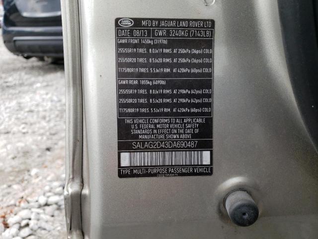 Photo 12 VIN: SALAG2D43DA690487 - LAND ROVER LR4 HSE 