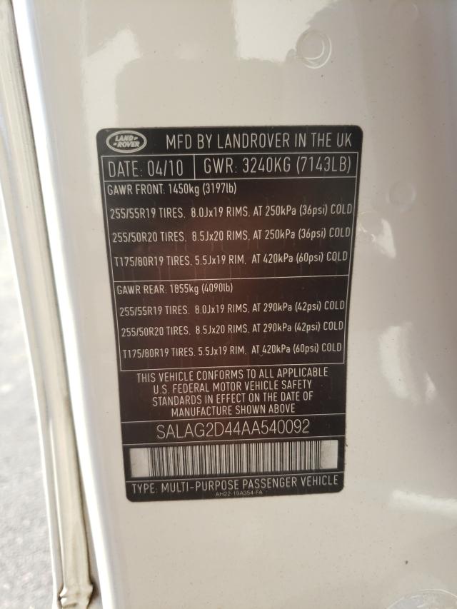 Photo 9 VIN: SALAG2D44AA540092 - LAND ROVER LR4 HSE 