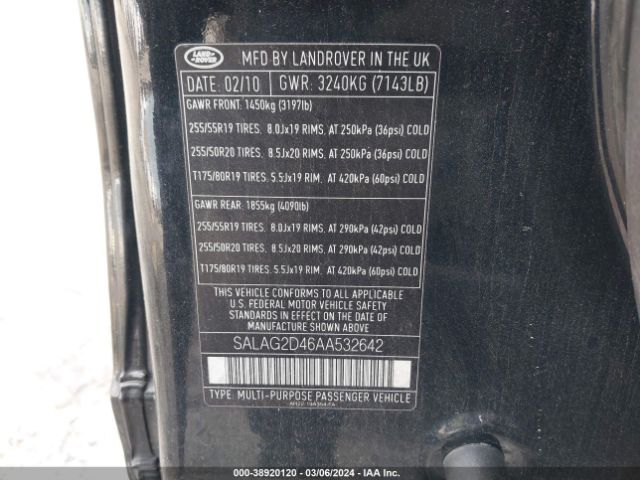 Photo 8 VIN: SALAG2D46AA532642 - LAND ROVER LR4 