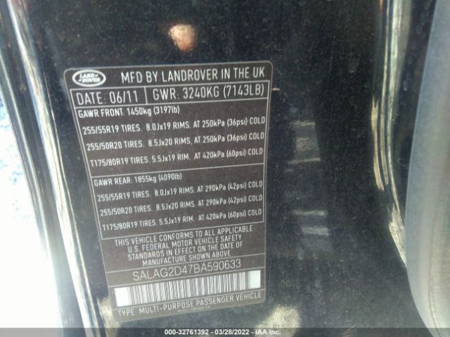 Photo 8 VIN: SALAG2D47BA590633 - LAND ROVER LR4 