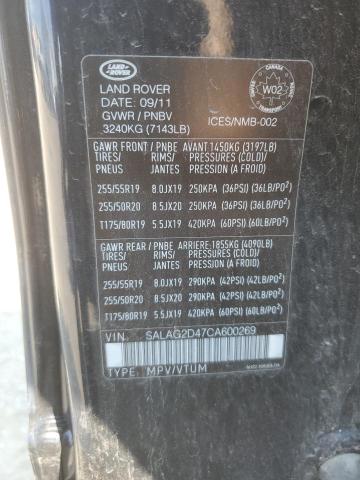 Photo 12 VIN: SALAG2D47CA600269 - LAND ROVER LR4 HSE 