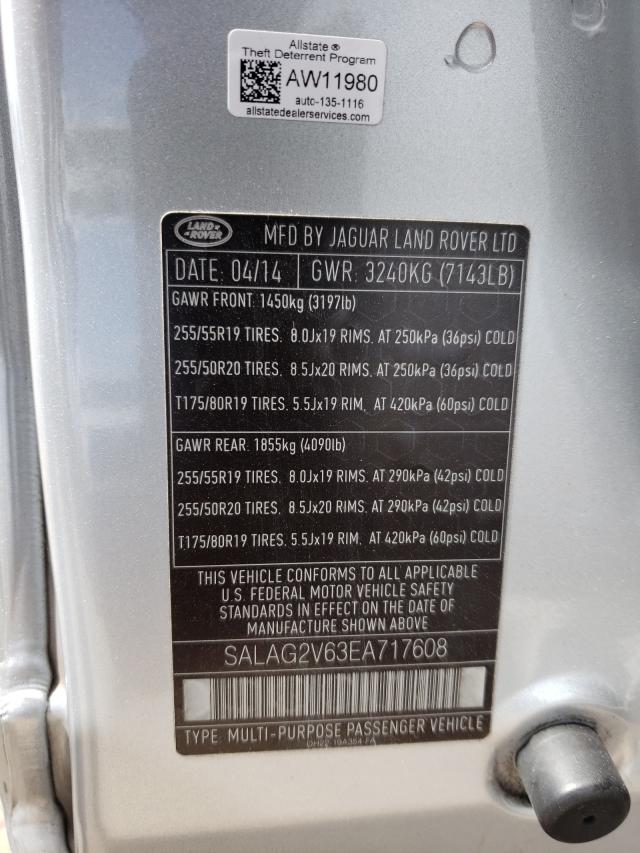 Photo 9 VIN: SALAG2V63EA717608 - LAND ROVER LR4 HSE 