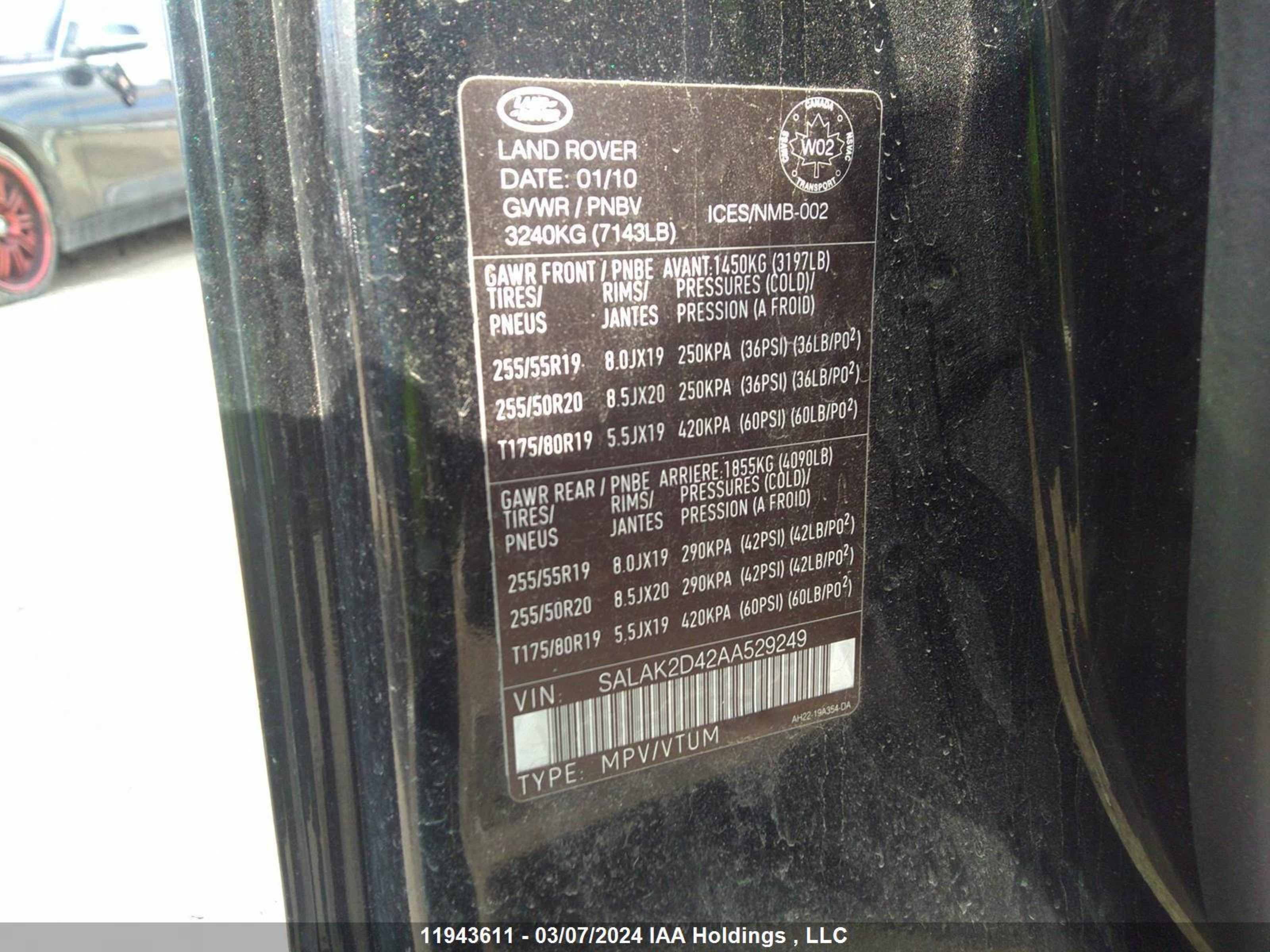 Photo 8 VIN: SALAK2D42AA529249 - LAND ROVER LR4 