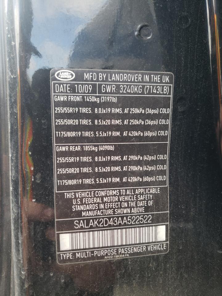 Photo 13 VIN: SALAK2D43AA522522 - LAND ROVER LR4 