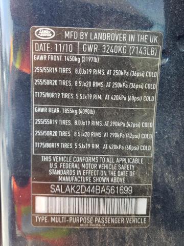 Photo 9 VIN: SALAK2D44BA561699 - LAND ROVER LR4 HSE LU 