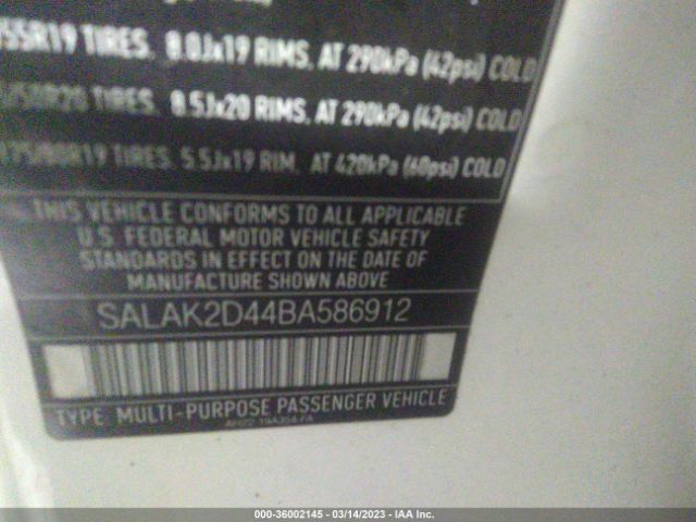 Photo 8 VIN: SALAK2D44BA586912 - LAND ROVER LR4 