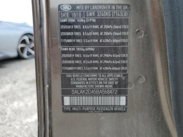 Photo 12 VIN: SALAK2D45BA558472 - LAND ROVER LR4 HSE LU 