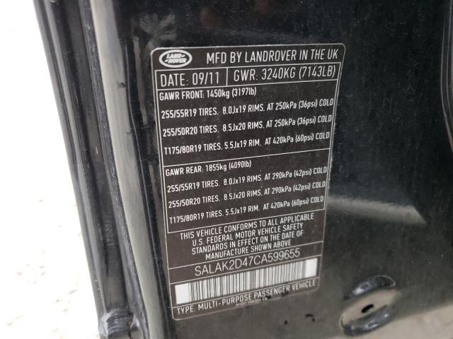 Photo 9 VIN: SALAK2D47CA599655 - LAND ROVER LR4 HSE LU 