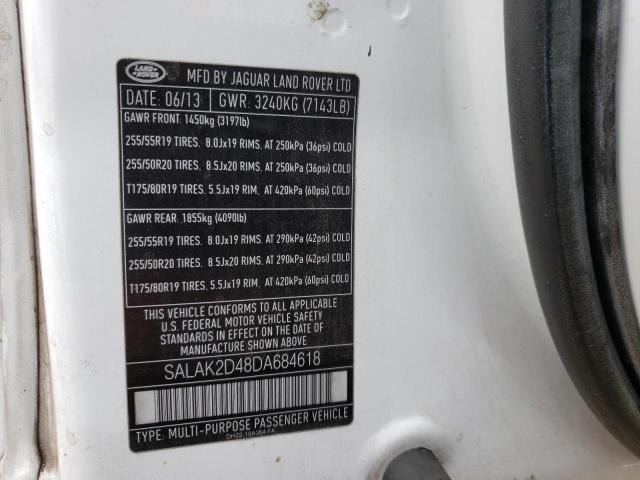 Photo 12 VIN: SALAK2D48DA684618 - LAND ROVER LR4 HSE LU 