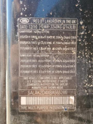 Photo 12 VIN: SALAK2D4XBA565286 - LAND ROVER LR4 HSE LU 