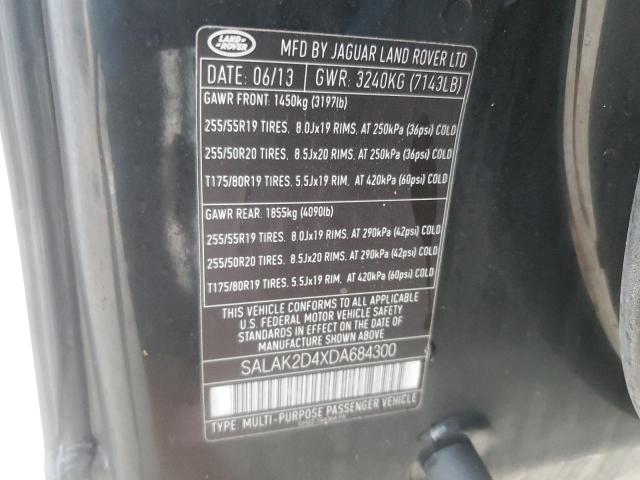 Photo 12 VIN: SALAK2D4XDA684300 - LAND ROVER LR4 HSE LU 